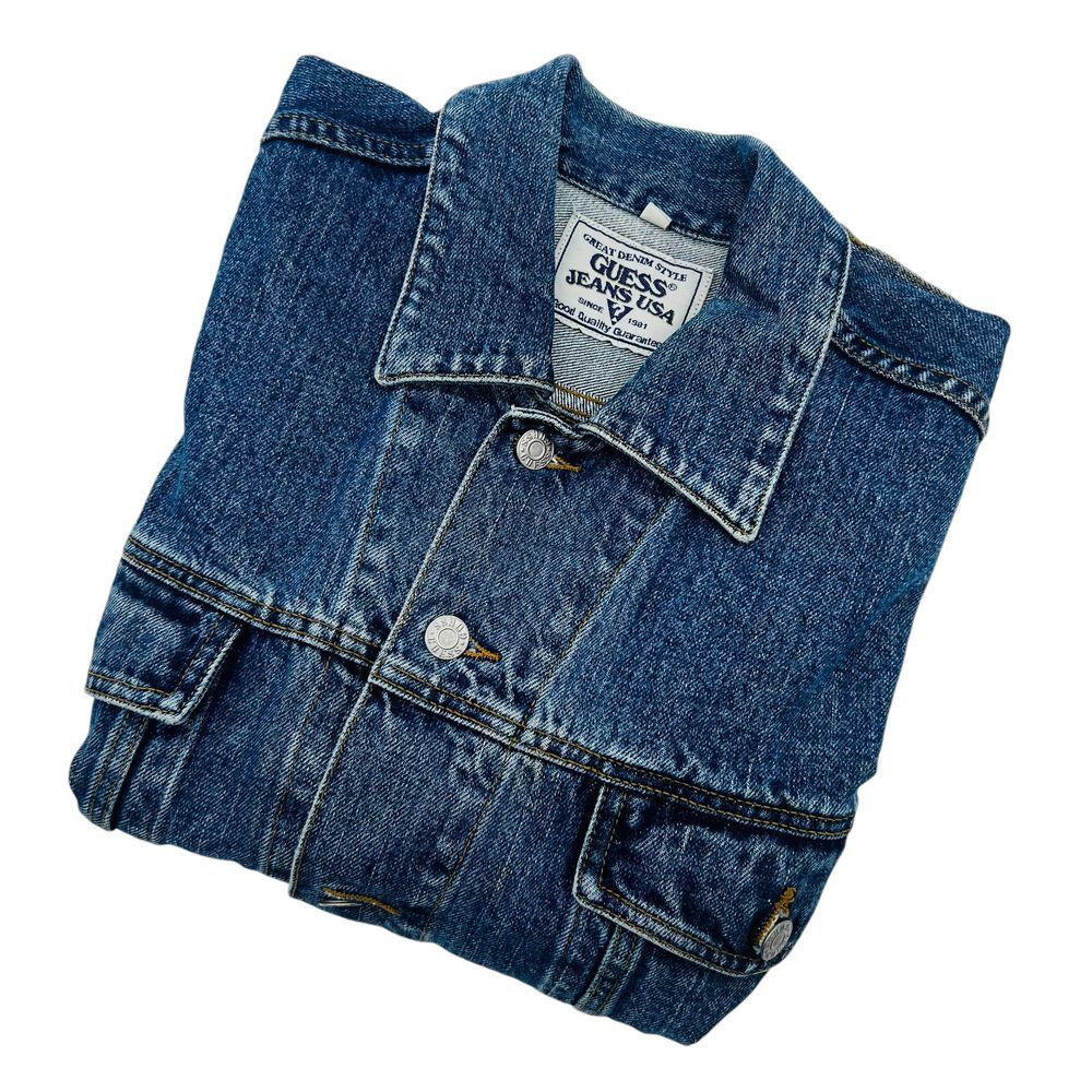 Vintage Guess Denim Jean Trucker Jacket Men's USA‎ Made SZ L Style 10807